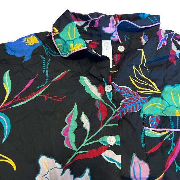 Stars Above Women's Black Floral Simply Cool Short Sleeve Sleep Top - Small- NWT - Picture 4 of 8